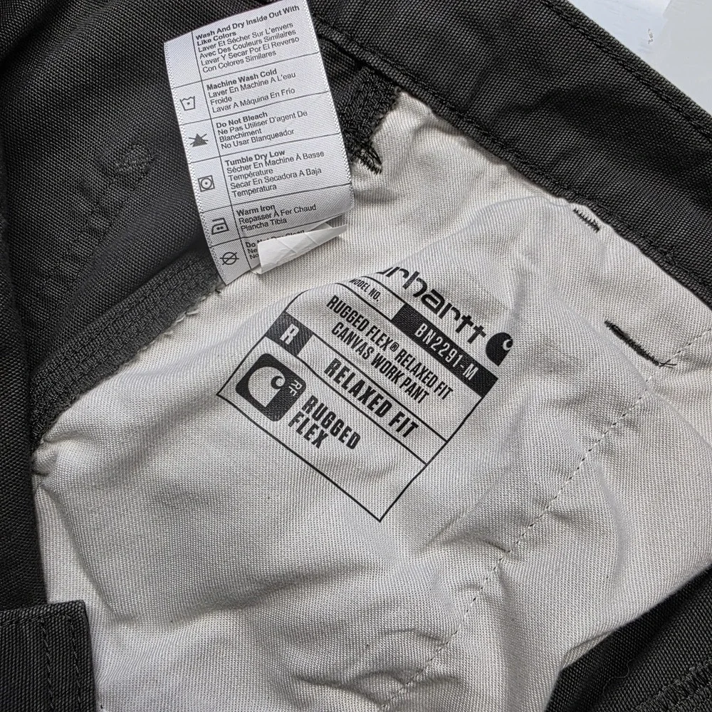 Carhartt Rugged Flex Relaxed Fit Canvas Work Pants Gray Men's 38x32 BN2291